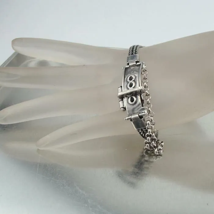Hadar Designers Handmade Art 925 Sterling Silver Chain Bracelet (H 354