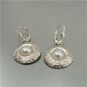 Hadar Designers Handmade Drop Dangle 925 Sterling Silver Pearl Earrings (H) SALE