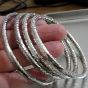 Hadar Designers Handmade Electroforming Sterling Silver Bangle Bracelet (H)LAST