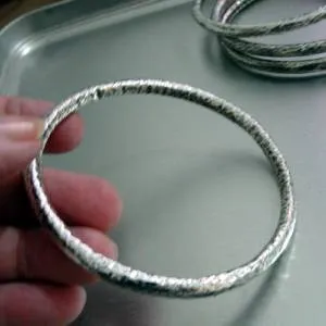 Hadar Designers Handmade Electroforming Sterling Silver Bangle Bracelet (H)LAST