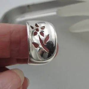 Hadar Designers Handmade Floral 925 Sterling Silver Ring 7,7.5,8,8.5,9 (H) Last