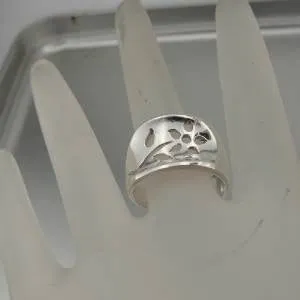 Hadar Designers Handmade Floral 925 Sterling Silver Ring 7,7.5,8,8.5,9 (H) Last