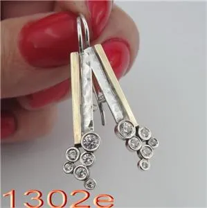 Hadar Designers Handmade Sterling Silver 9k Yellow Gold White Zircon Pendant (sY