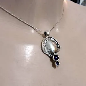Hadar Designers Handmade Sterling Silver Black Onyx Earrings Pendant Set (H)SALE