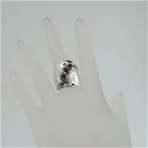 Hadar Designers Handmade Sterling Silver Red Garnet Ring 6,7,8,9,10 (H 1913
