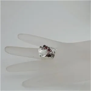 Hadar Designers Handmade Sterling Silver Red Garnet Ring 6,7,8,9,10 (H 1913