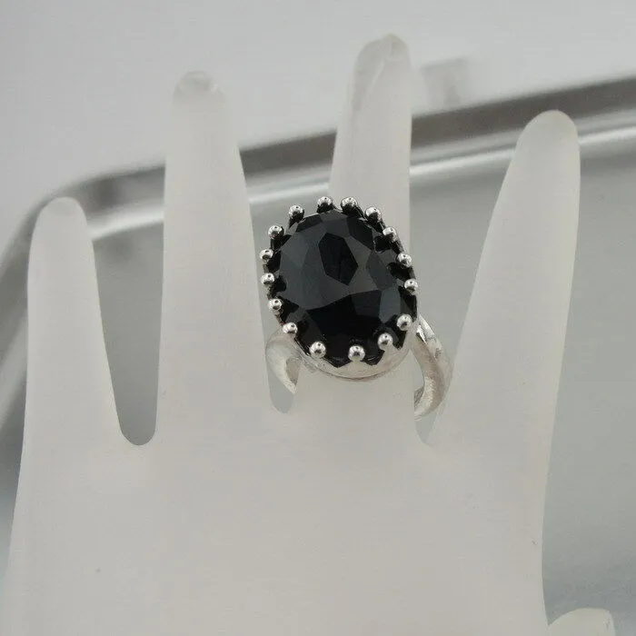 Hadar Designers Handmade Sterling Silver Smoky Q. Ring size 6.5, 7 (H) SALE