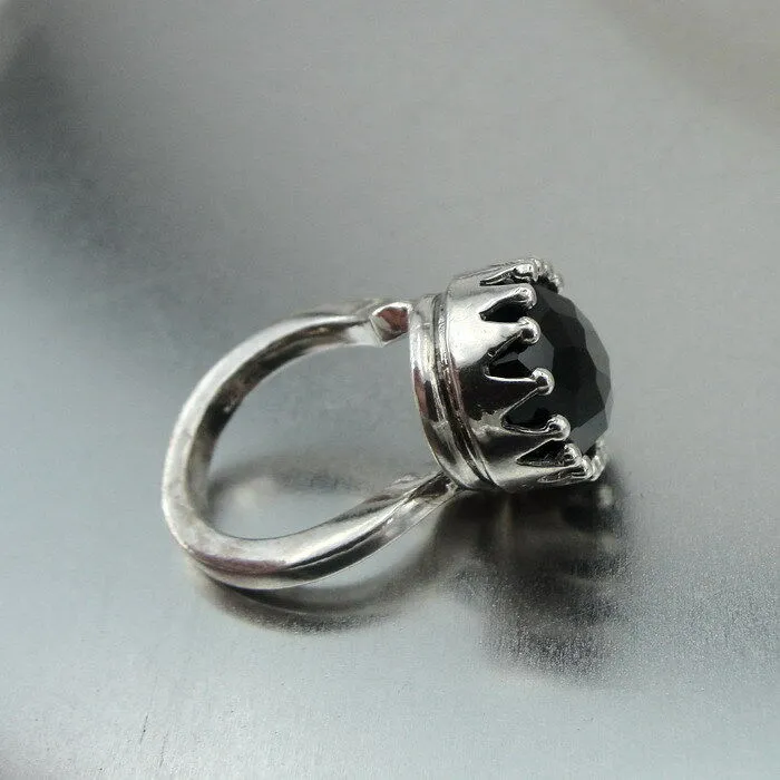 Hadar Designers Handmade Sterling Silver Smoky Q. Ring size 6.5, 7 (H) SALE