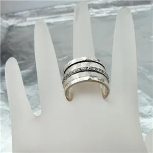 Hadar Designers Handmade Swivel 925 Silver Zircon Ring size 7,8,9,10 (I r915)Y