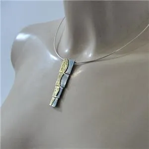Hadar Designers Handmade yellow Gold Plated 925 Sterling Silver Collar Pendant (