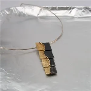 Hadar Designers Handmade yellow Gold Plated 925 Sterling Silver Collar Pendant (