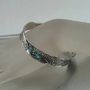 Hadar Designers Israel Handcrafted Artistic Solid Silver Fab Opal Bracelet (H) Y