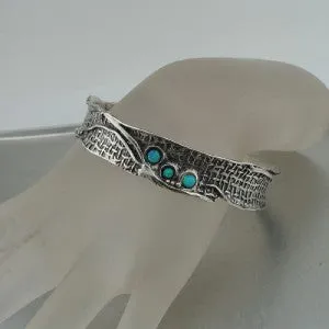 Hadar Designers Israel Handcrafted Artistic Solid Silver Fab Opal Bracelet (H) Y