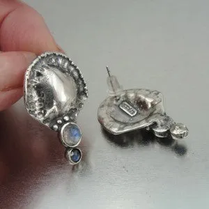 Hadar Designers labradorite earrings Artistic 925 sterling silver handmade (H 2662