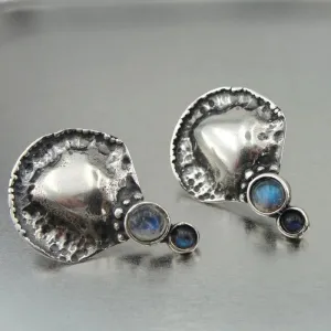 Hadar Designers labradorite earrings Artistic 925 sterling silver handmade (H 2662
