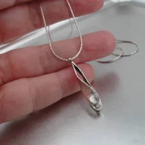 Hadar Designers Minimalist Modern 925 Sterling Silver Pendant Necklace () SALE