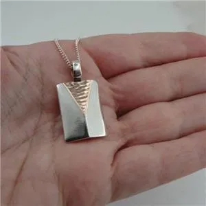 Hadar Designers Modern Handmade 9k Rose Gold Sterling Silver Pendant (SP)Last