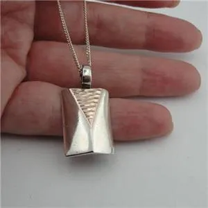 Hadar Designers Modern Handmade 9k Rose Gold Sterling Silver Pendant (SP)Last