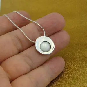 Hadar Designers MOP Mother of Pearl Pendant Sterling Silver Handmade Art (ms) Y