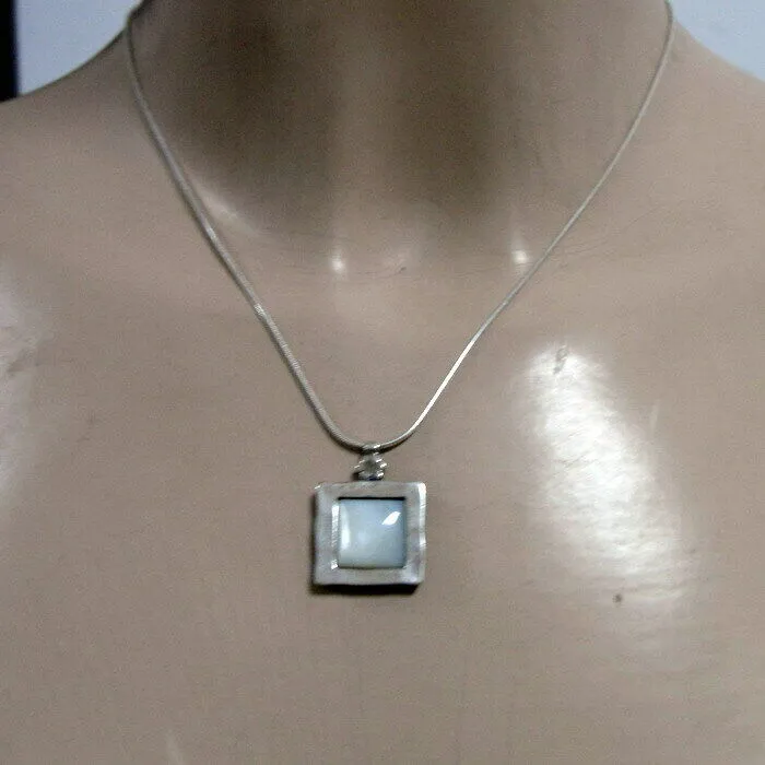 Hadar Designers MOP Mother of Pearl Pendant Sterling Silver Handmade Art (MS) y