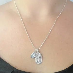 Hadar Designers NEW Sterling Silver Cross Ancient Roman Glass Pendant (as)