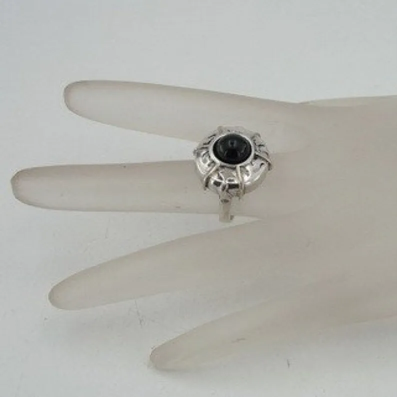 Hadar Designers Onyx Ring 9k yellow Gold 925 Silver 6,7,8,9 Handmade (H 123)8y