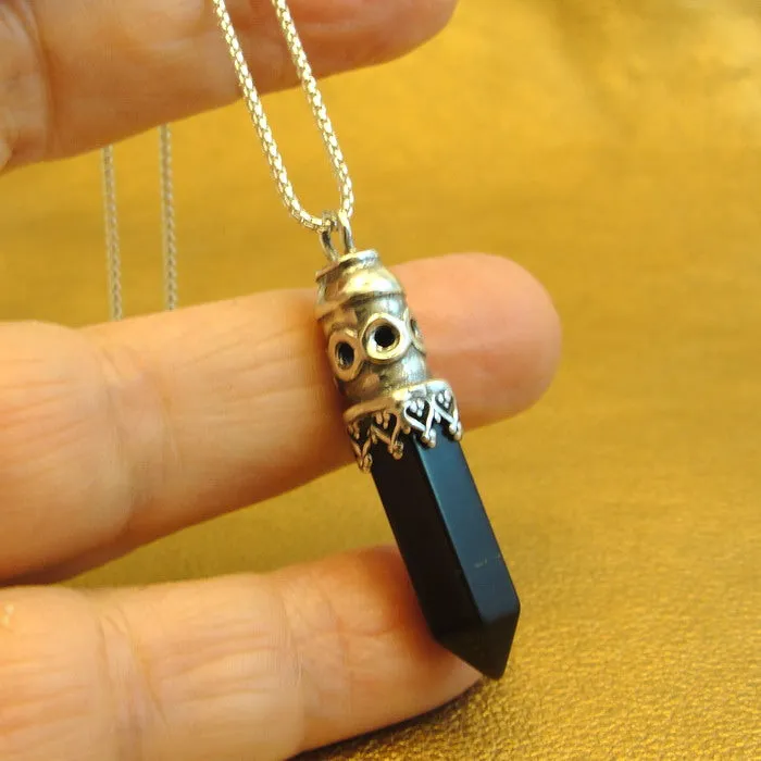 Hadar Designers Onyx Stone Pendant Artist 925 Sterling Silver Handmade (H) last