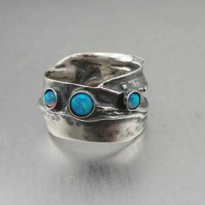 Hadar Designers Opal Ring size 7,7.5,8 Artistic 925 Sterling Silver Handmade (Hy