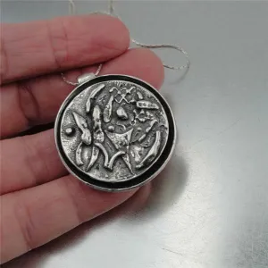 Hadar Designers pendant 925 sterling silver unique art handmade (h)y