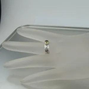 Hadar Designers Peridot Ring 6,7,8,9 Handmade 9k Yellow Gold 925 Silver (I r73y