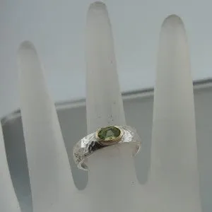 Hadar Designers Peridot Ring 6,7,8,9 Handmade 9k Yellow Gold 925 Silver (I r73y