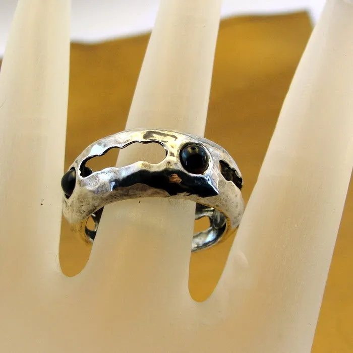 Hadar Designers Red Garnet Ring size 9, 9.5 Handmade 925 Sterling Silver (H) LAST