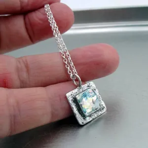 Hadar Designers Roman Glass Pendant Handmade 925 Sterling Silver (as 150728)