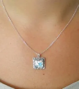 Hadar Designers Roman Glass Pendant Handmade 925 Sterling Silver (as 150728)