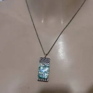 Hadar Designers Roman Glass Pendant Sterling Silver filigree Handmade (as 518311
