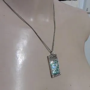 Hadar Designers Roman Glass Pendant Sterling Silver filigree Handmade (as 518311