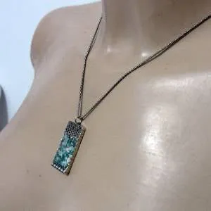 Hadar Designers Roman Glass Pendant Sterling Silver filigree Handmade (as 518311