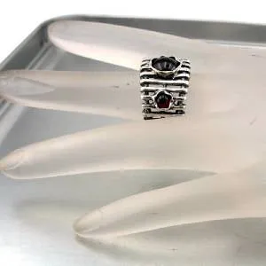 Hadar Designers Smokey Q Ring size 6.5, 7 Handmade 925 Sterling Silver (H) SALE