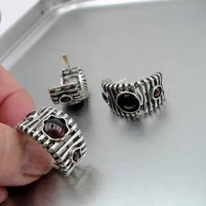 Hadar Designers Smokey Q Ring size 6.5, 7 Handmade 925 Sterling Silver (H) SALE