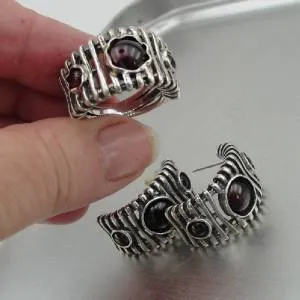 Hadar Designers Smokey Q Ring size 6.5, 7 Handmade 925 Sterling Silver (H) SALE