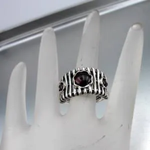 Hadar Designers Smokey Q Ring size 6.5, 7 Handmade 925 Sterling Silver (H) SALE