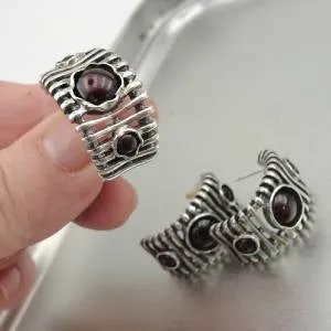 Hadar Designers Smokey Q Ring size 6.5, 7 Handmade 925 Sterling Silver (H) SALE