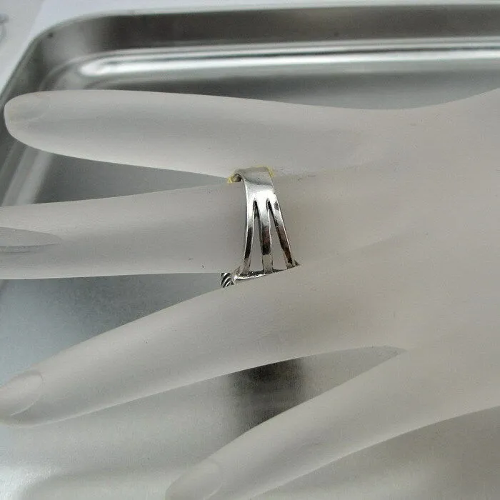 Hadar Designers Smokey Q Ring size 6.5, 7 Handmade 925 Sterling Silver (H) SALE