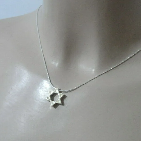 Hadar Designers Star of David 9k Yellow Gold Sterling Silver Pendant Handmade (I