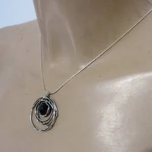 Hadar Designers Sterling 925 Silver Labradorite Pendant Handmade Art (L) LAST