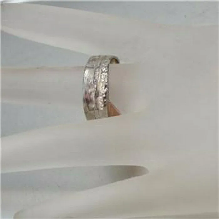 Hadar Designers Sterling Silver 9k Yell Gold Ring sz 7,7.5 Handmade Art (H) SALE