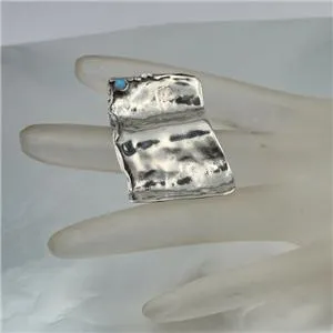 Hadar Designers Sterling Silver Opal Ring 6.5 Impressive Handmade (H 190) SALE