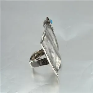 Hadar Designers Sterling Silver Opal Ring 6.5 Impressive Handmade (H 190) SALE