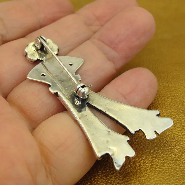 Hadar Designers Sterling Silver Rose Gold Pl Brooch Pin Israel Handmade (H) Last