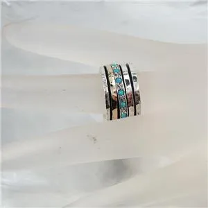 Hadar Designers Swivel 9k Yellow Gold 925 Silver Opal Ring  6,7,8,9,10 (I r512)y
